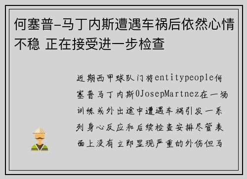 何塞普-马丁内斯遭遇车祸后依然心情不稳 正在接受进一步检查